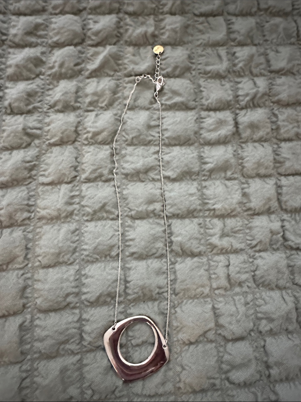 Minimal Silver Open Square Pendant Necklace - Women's Jewelry